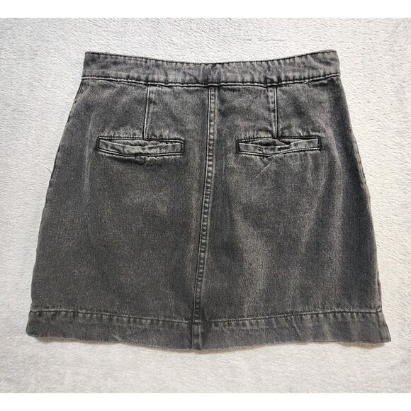 Free People We The Free Jean Skirt Mini Button Front Black Pockets Womens Sz 27 - Picture 2 of 9